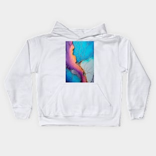 Apricot Fusion - Abstract Alcohol Ink Resin Art Kids Hoodie